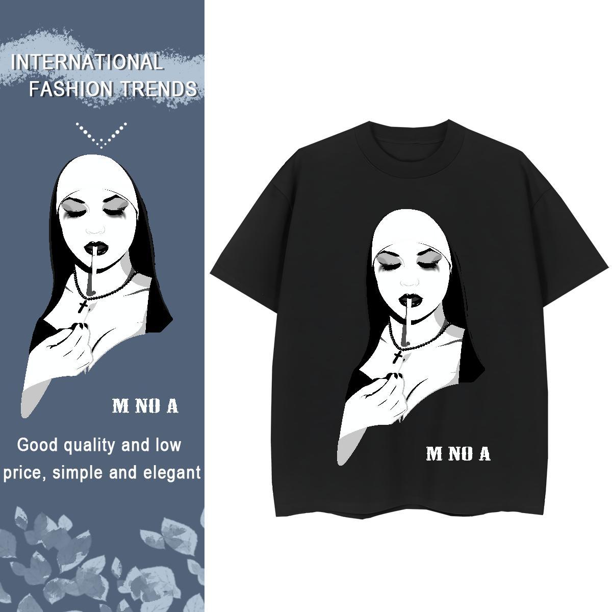 Female Tshirt for Man Woman 230g Cotton nun Sports Casual Womens T Shirts Short sleeve Soft Plus Size Cartoon Clothes Shirt