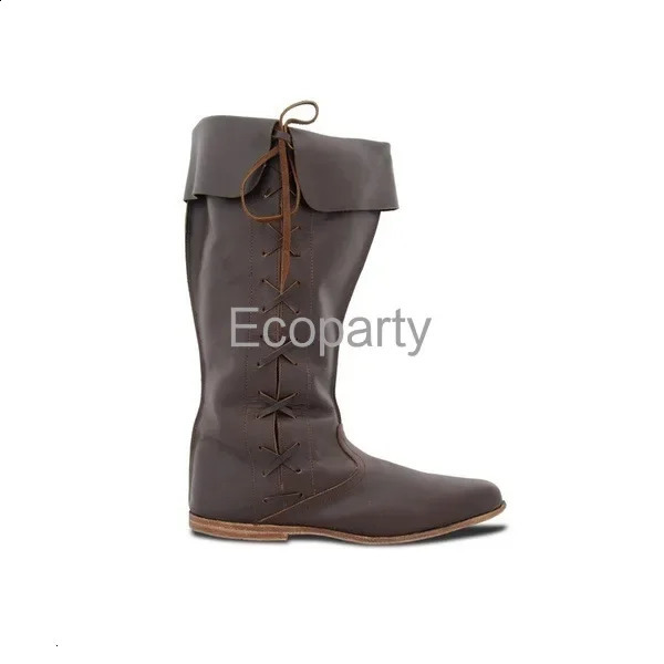 Medieval Leather Renaissance Ankle Boots Halloween Carnival Steampunk Shoes Knight Pirate Role Playing Boots Gothic Punk Shoes 240823