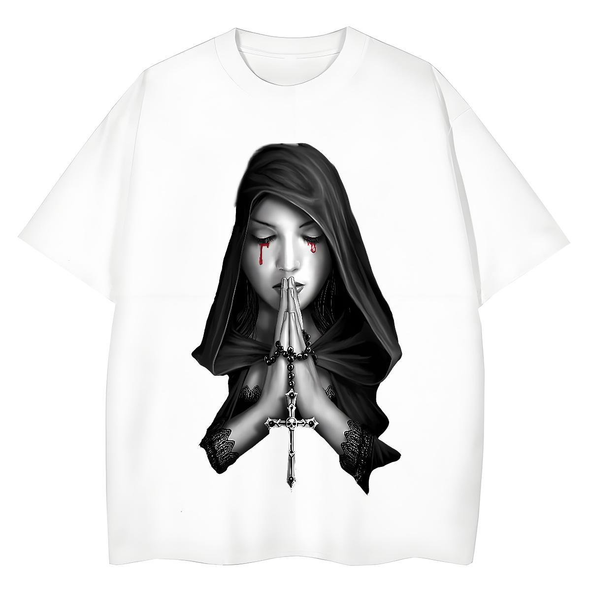 Popular Women Tshirts 100% Cotton 230g nun Sports Casual T-Shirts Round Neck Short Sleeve Custom Cartoon Clothings