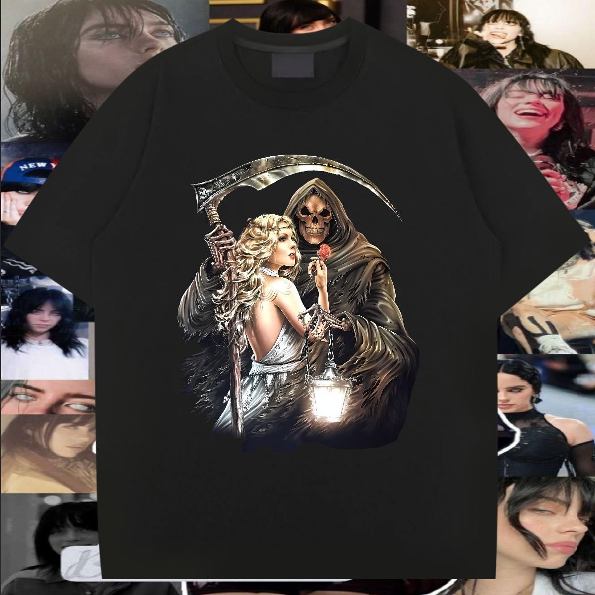 Loose Fit Man T Shirts 100% Cotton 230g skull Summer Casual Custom Print Oversized Breathable Tshirt for Man Woman New Arrival Tees Shirts
