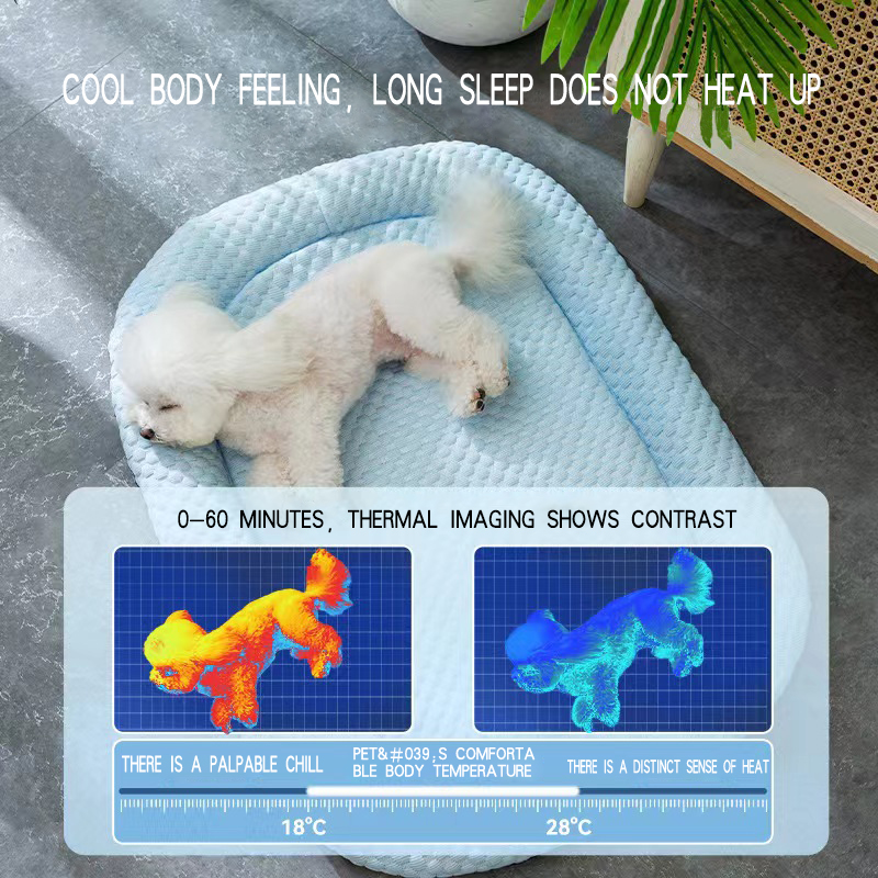 Cool summer pet cooling mats in small dog kennels cat mats cool feeling teddy bed ice silk breathable mat