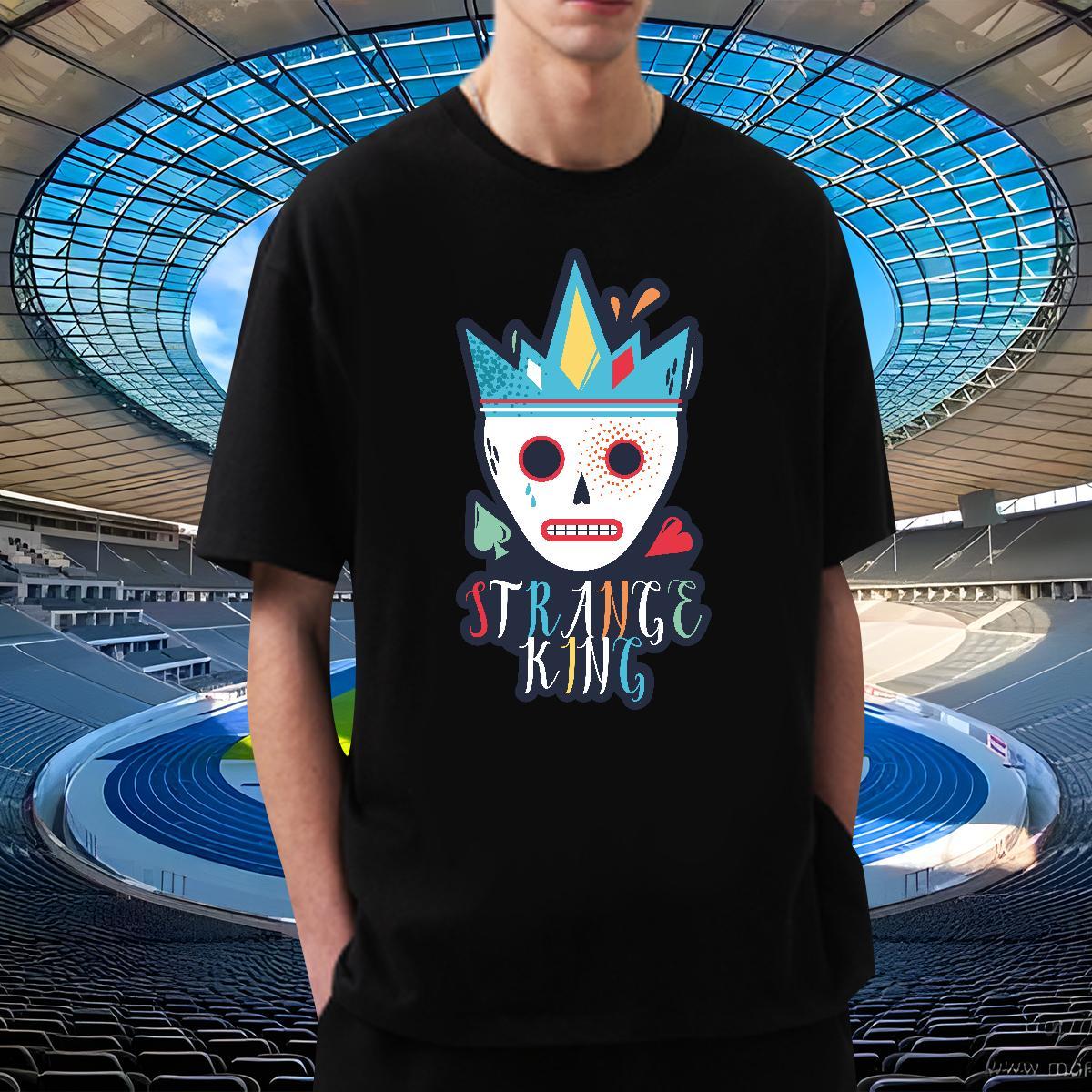 Comfortable T Shirts Men 230g Pure Cotton skull Street Wear DIY Anime Breathable Crew Neck Men Tees 2024 New Tops Shirt