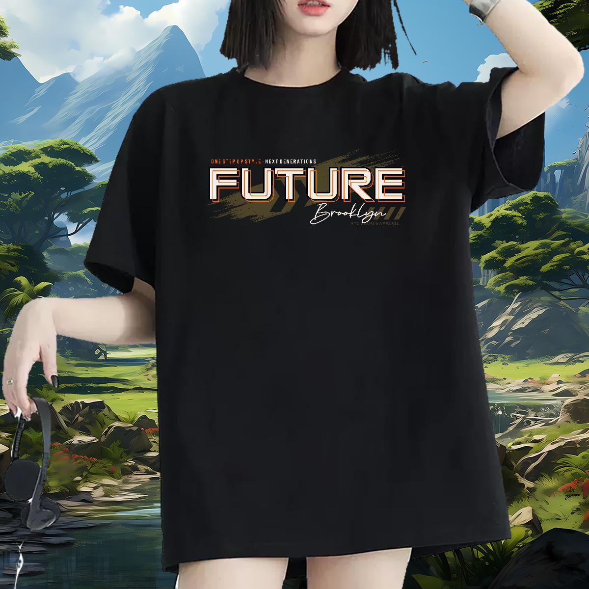 Nice Lady T shirt 230g Pure Cotton letter Hip Hop Woman T Shirts Short Sleeve O-Neck Black White Tops
