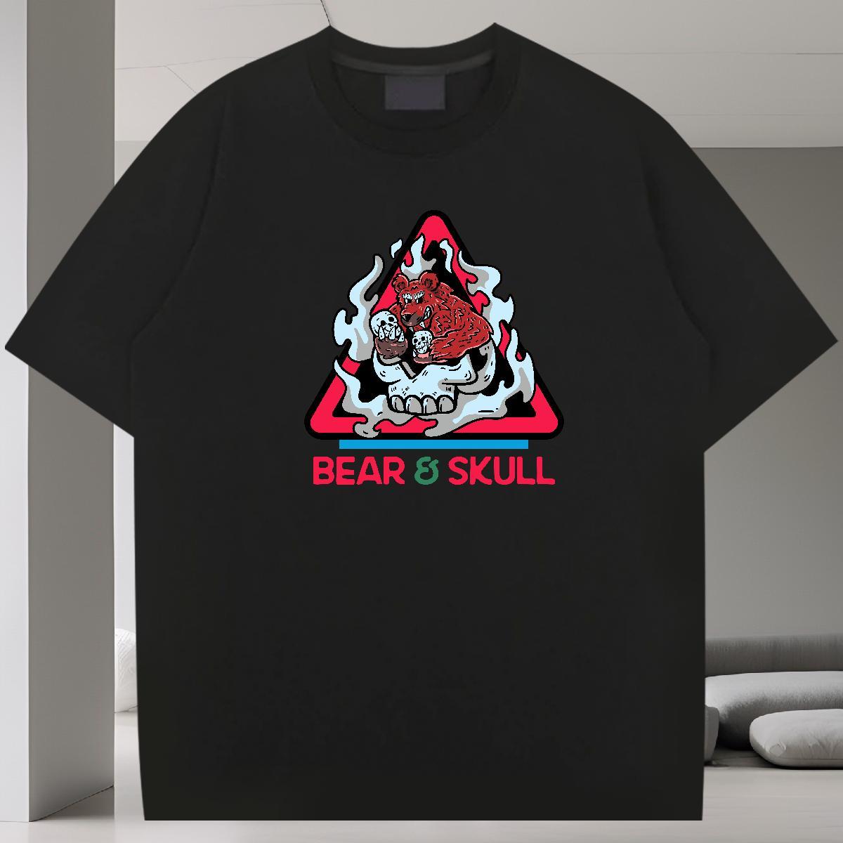 Designer T Shirt For Man 230g Pure Cotton skull Daily Outfit Anime Print Crew Neck Tshirt for Man Woman Stylist Tees Shirts