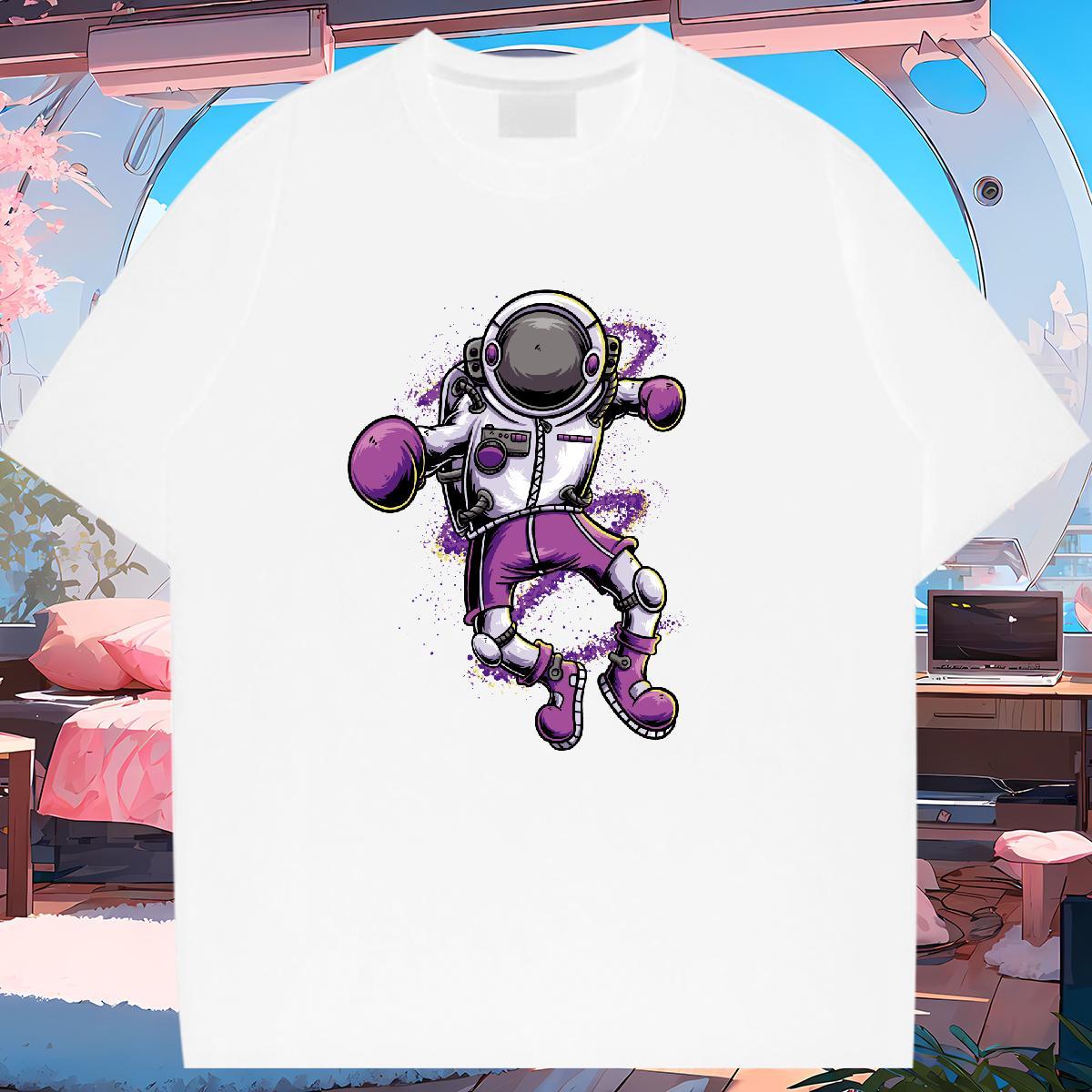Wholesale Womens Tshirts 100% Cotton 230g universe Spring Summer T Shirts Women Short sleeve Soft Custom Cartoon Tops Shirt
