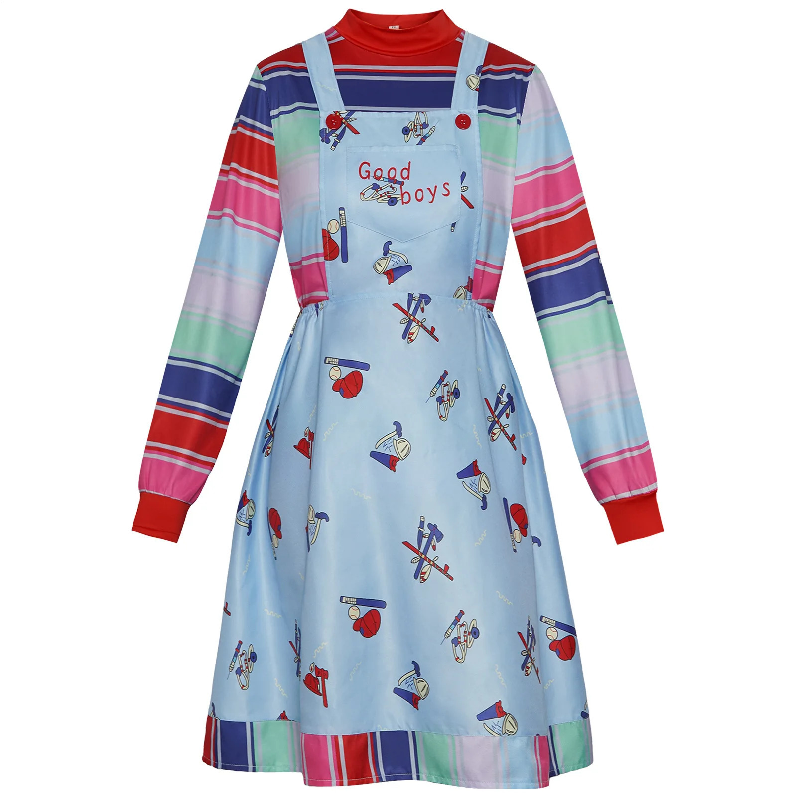 Chucky cosplay costume adult childrens game 2 jumpsuit Halloween uniform boys and girls 240823