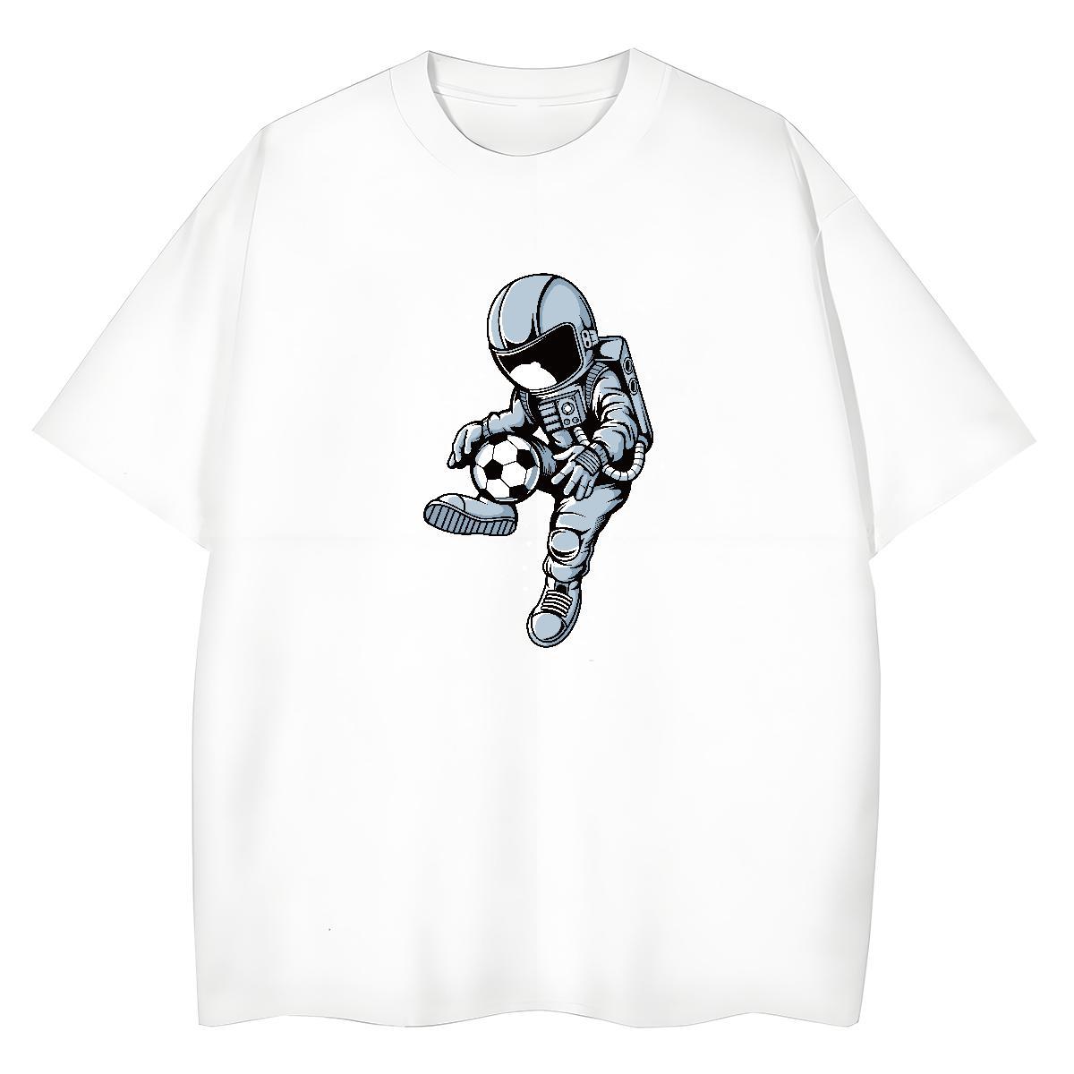 Designer Woman Tshirt 230g 100% Cotton cosmonaut Casual T Shirt For Woman Crew Neck Breathable Cartoon Printing L-4XL Clothes