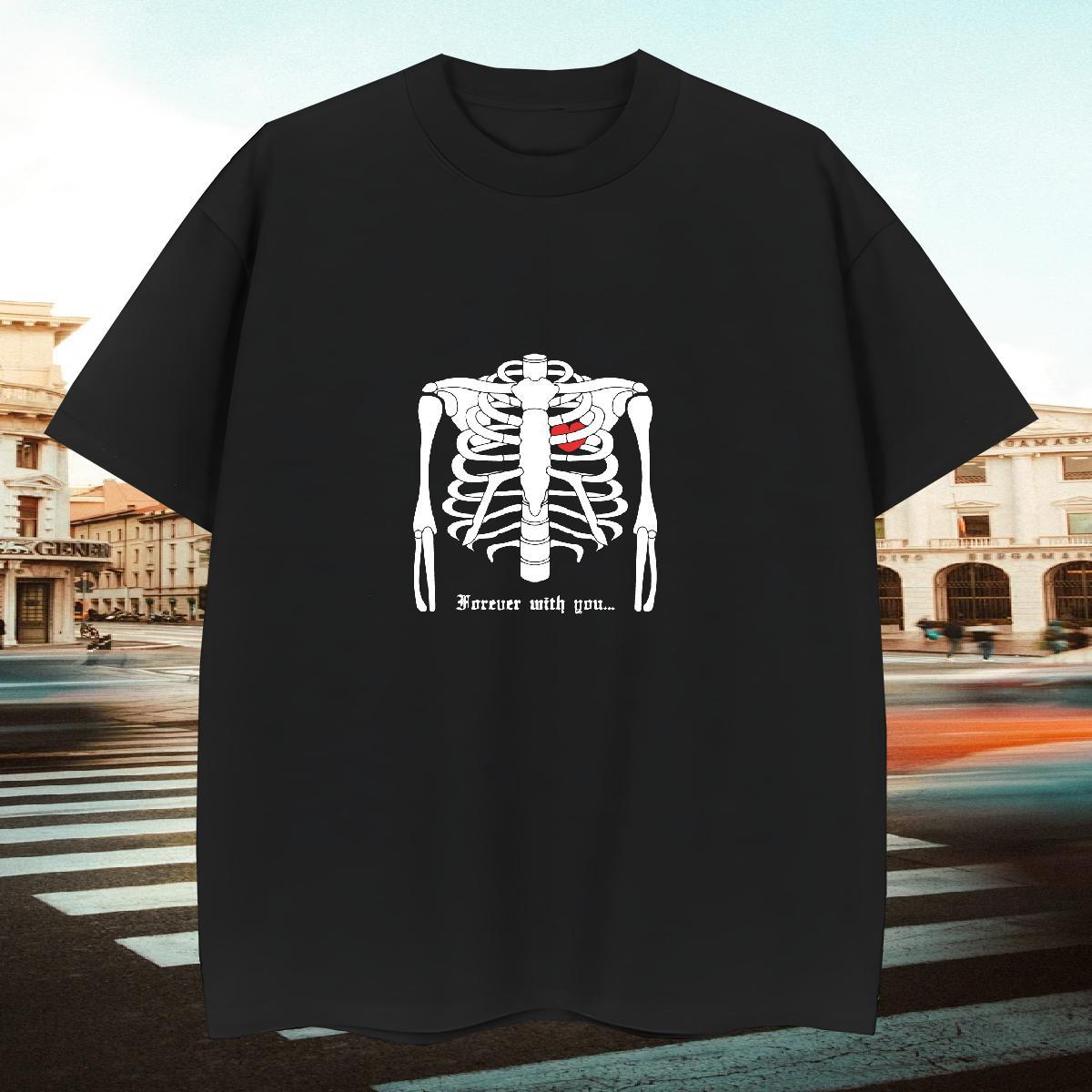Free Shipping Mens T Shirts 230g Cotton skull Casual Skull Crew Neck Breathable Mens Tshirts Fashion Tees