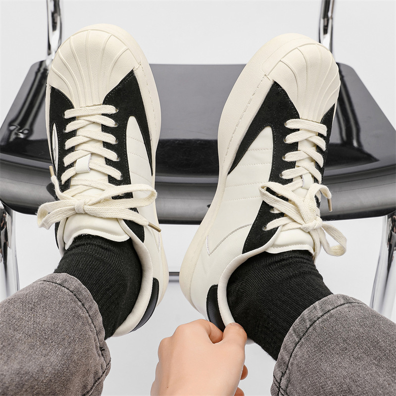 Ddmysports New Four Seasons Trend Personalized Logo Splicing Lace Sports And Leisure Shell Ead Men S Trendy Shoes OUTDOOR