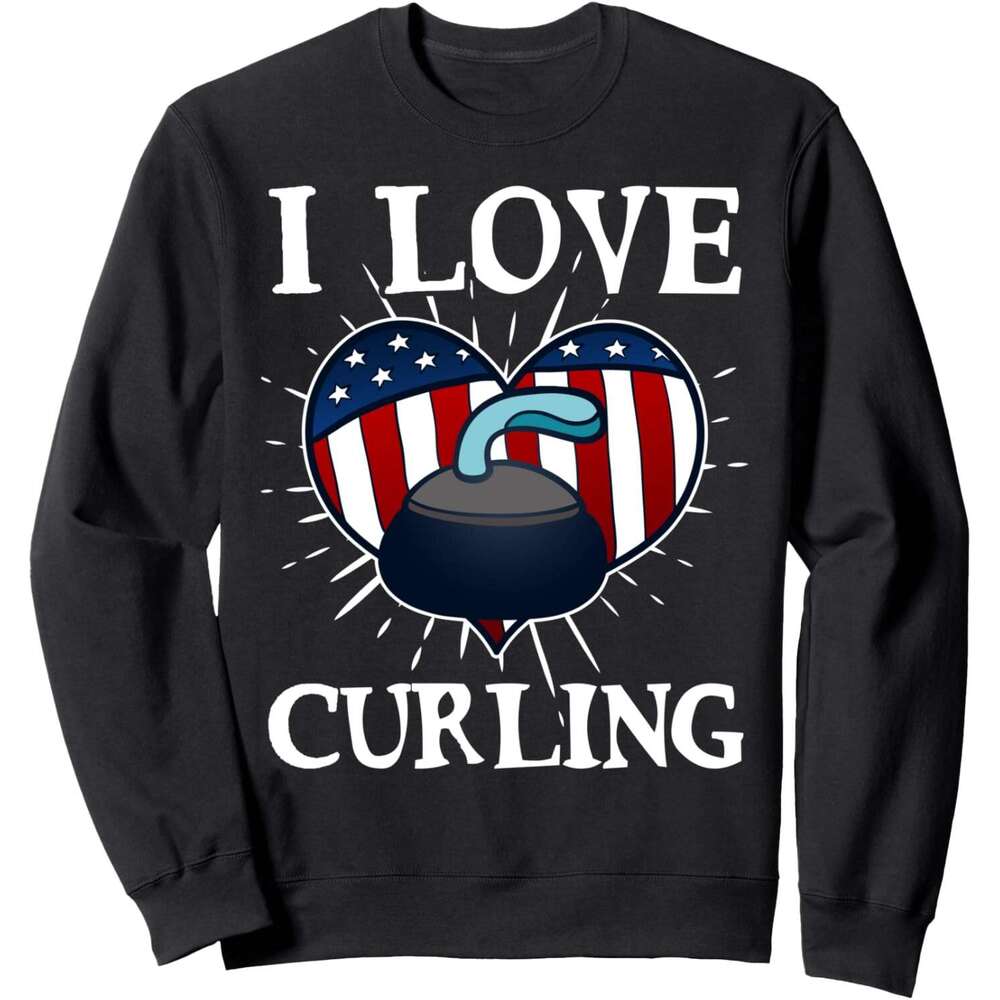 Long Sleeve Shirts for Men sweatshirt I love Curg Funny Awesome Ice Sport Lover Gift Sweatshirt T shirt Tee Streetwear Casual tops clothes