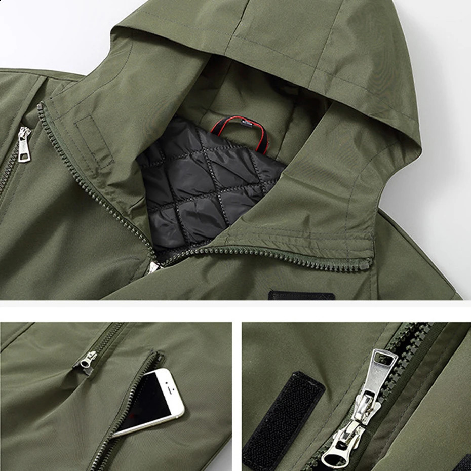 Black waterproof Parkas mens winter warm thick windproof jacket Plus size 10XL 12XL camping large 240822