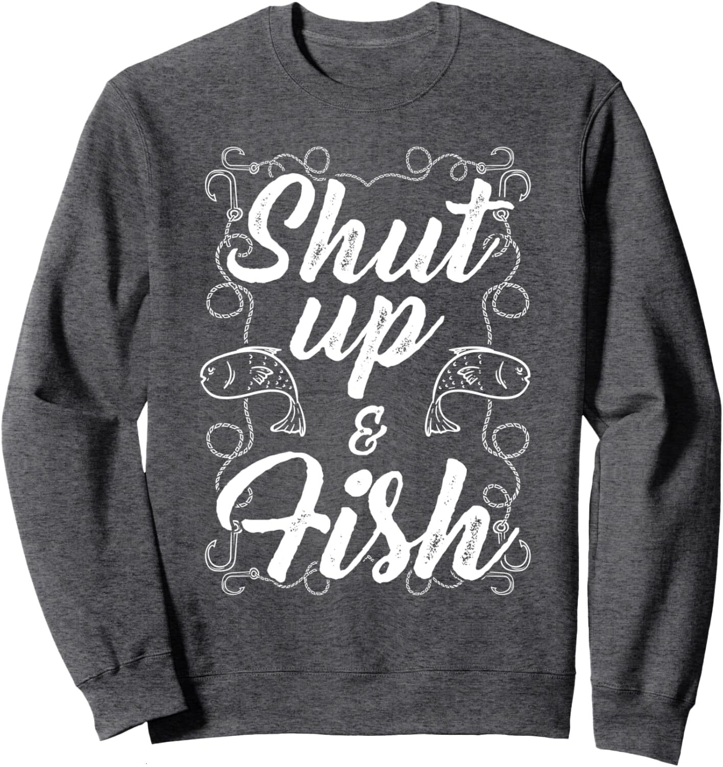 Long Sleeve Shirts for Men sweatshirt Shut Up & Fish Funny Fishing Fish Lover Gift Sweatshirt T shirt Tee Streetwear Casual tops clothes