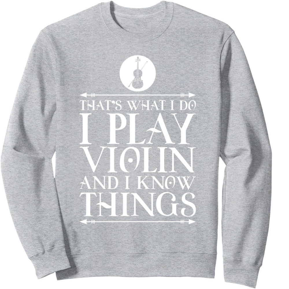 Long Sleeve Shirts for Men sweatshirt What I Do I Play Vio Things Sweatshirt T shirt Tee Streetwear Casual tops clothes