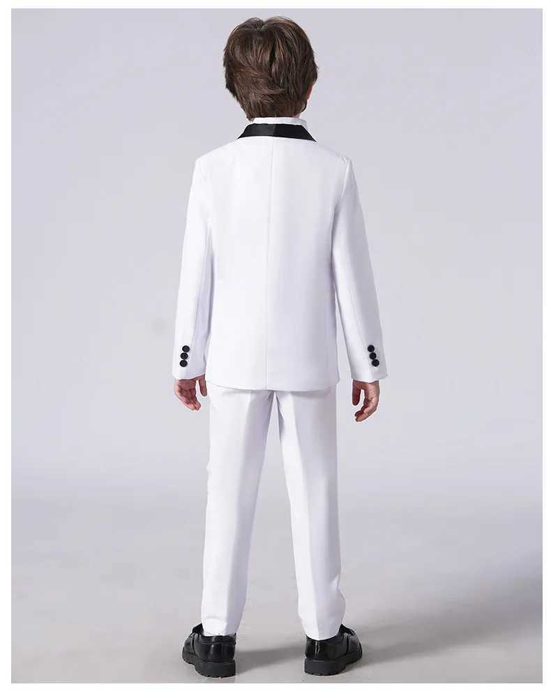 Childrens Deluxe Ceremony Evening Dress Boys White Immersion Set Used for Wedding Youth Childrens Birthday Ball Display Photography Set W240823