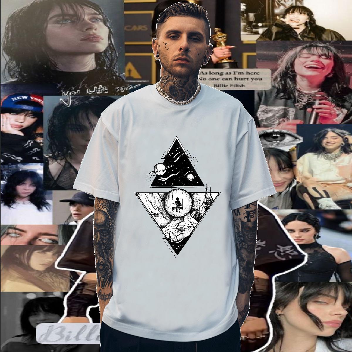 Designer Man T Shirts 230g Cotton eye of the devil High Street Hip Hop DIY Printed Short Sleeve O-Neck Tshirts Fashion Clothings