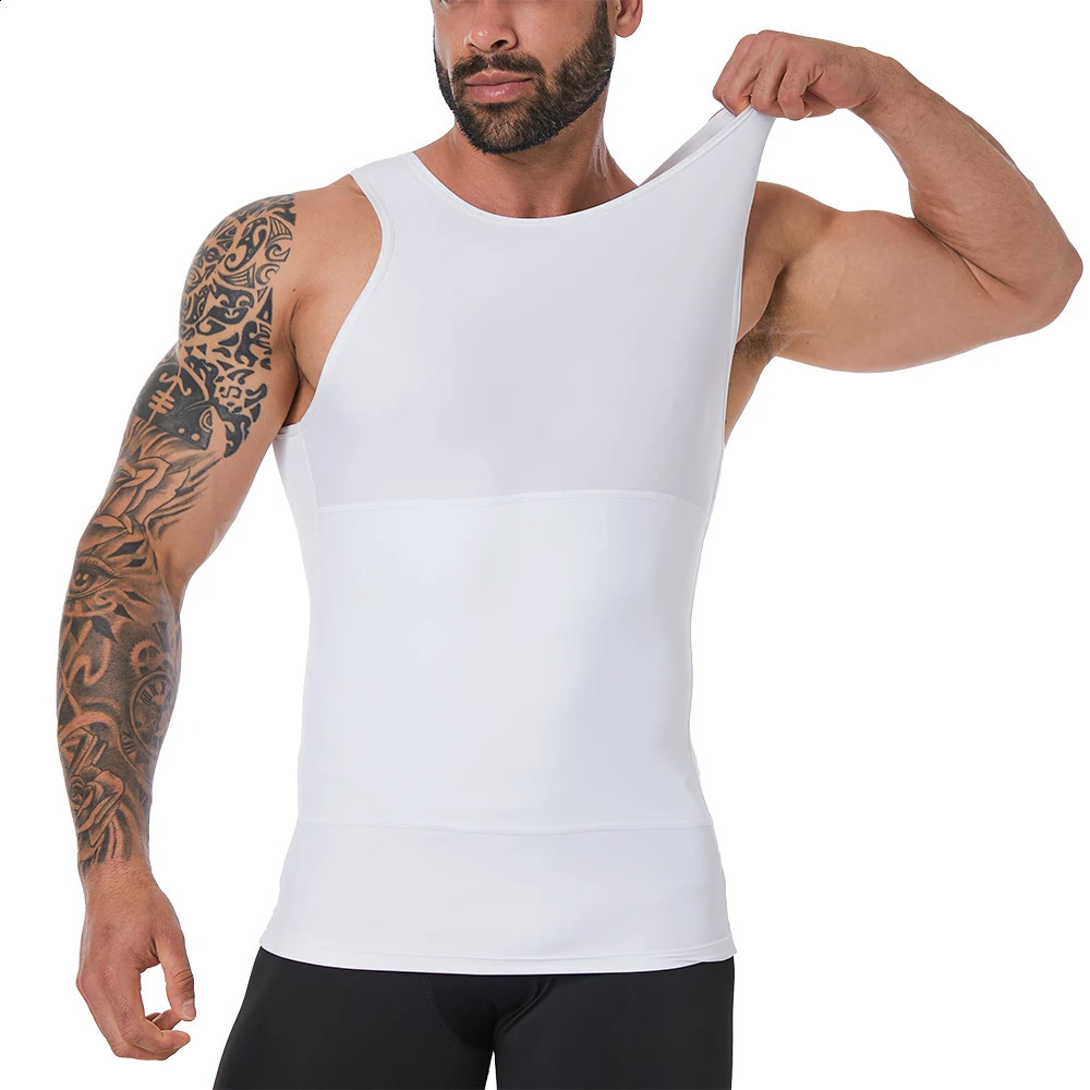 Mens Shapewear Hide Gynecomastia Compression Tank Tops Men Body Shaper Tummy Control Slimming Undershirt 240823 - view 5