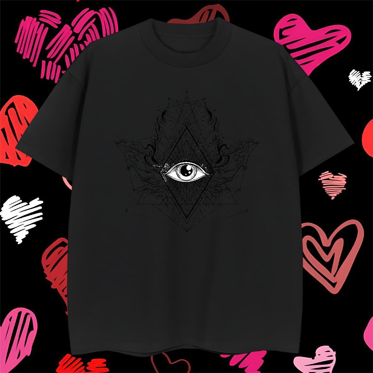 Unisex Mens T Shirts 100% Cotton 230g eye of the devil Home Outdoor DIY Anime Pure Cotton Men Tees Factory Direct Polos