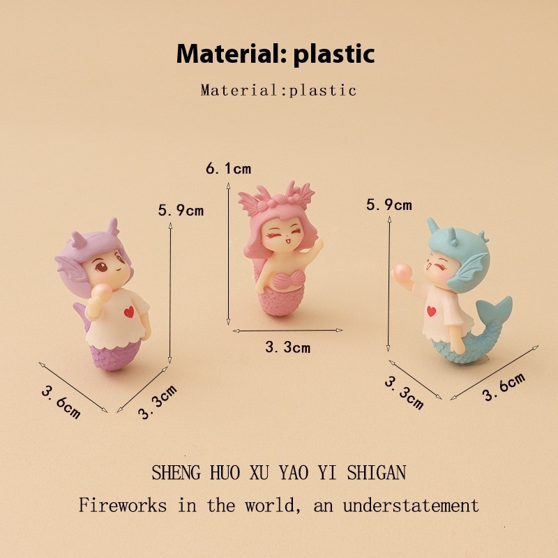 Creative Mini Mermaid Design Succulent Pottery Kit - Perfect for Indoor Fish Tank Scenic Enhancement & Home Decor