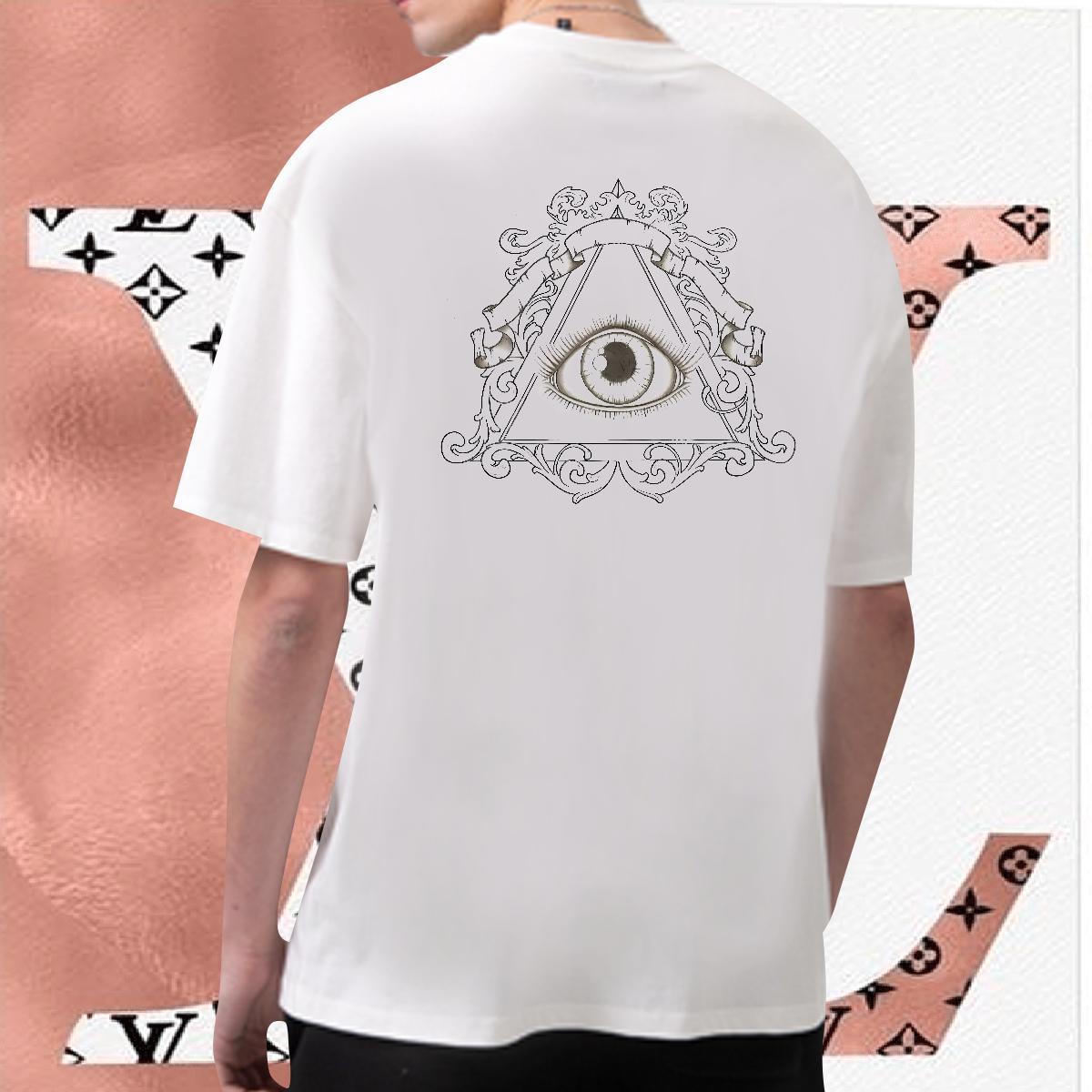 Free Shipping T-Shirts for Men 230g Cotton eye of the devil Summer Casual DIY Logo Oversized Short Sleeve Soft Men Tops Tees Factory Direct Tee Shirt