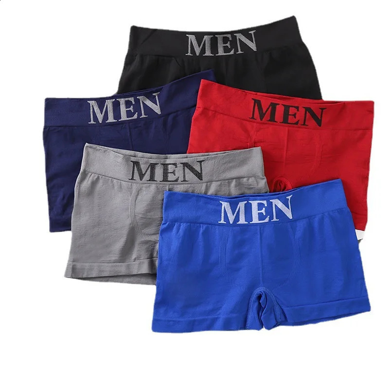 3 piecesset of mens underwear breathable boxer solid comfortable shorts black and blue 240822