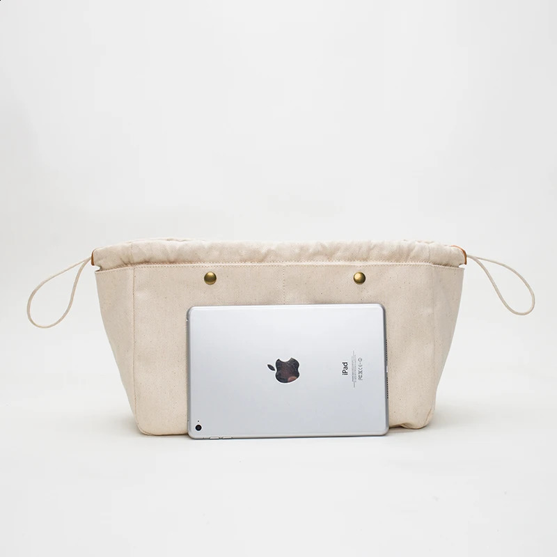 Cotton canvas storage bag liner storage bag finishing cosmetic organizer bag 240822