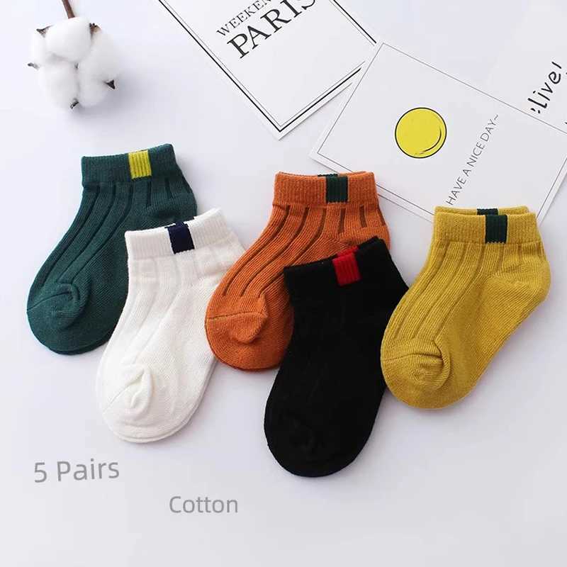 5 Pairs/Lot Childrens Short Socks Boys and Girls Thin and High-quality Cotton Socks Breathable and Sweat Absorbing Baby Socks X2503221