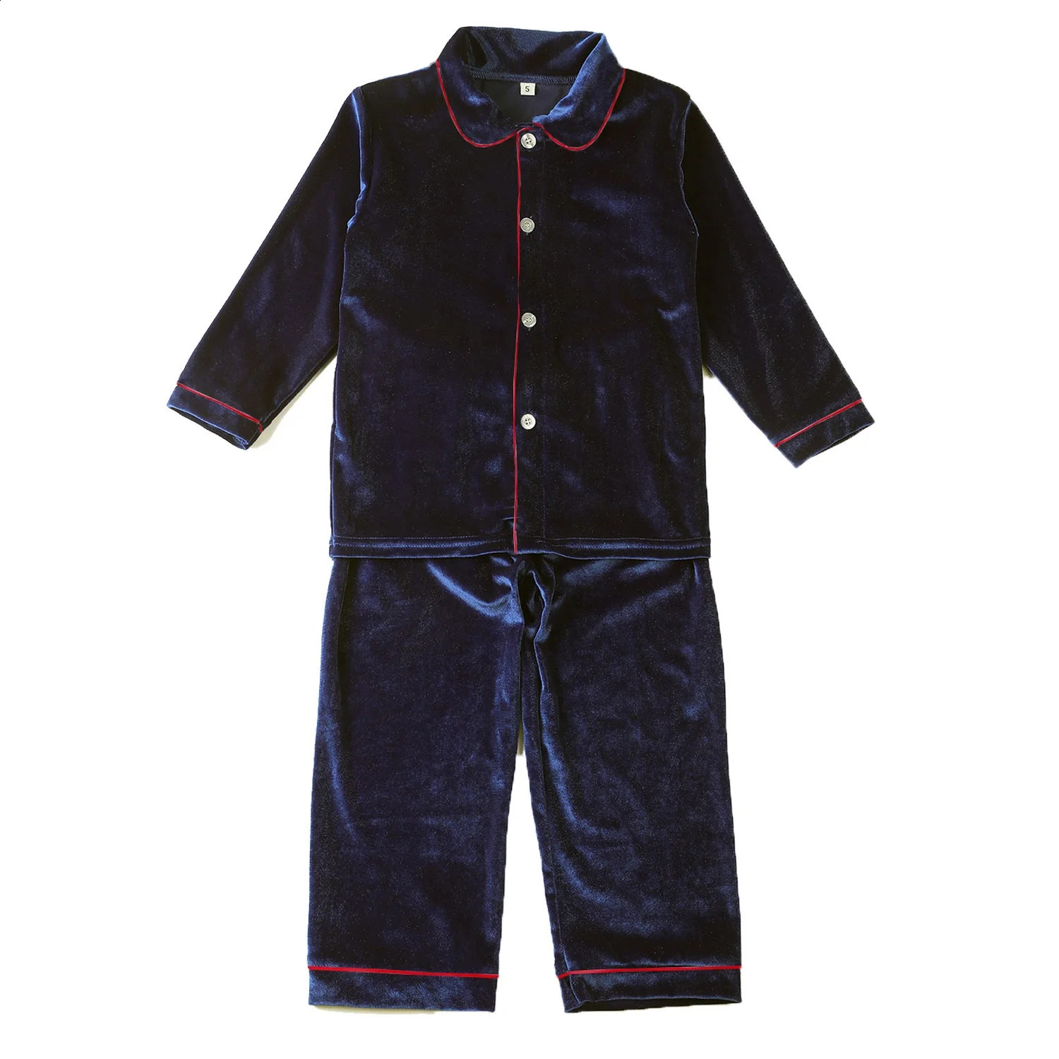 Boutique baby boy and girl pajamas kids navy velvet family matching Christmas pyjamas sets 240913