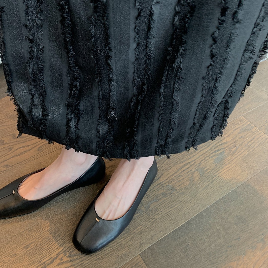 Ddmysports Suyin Same Sheepskin Edition Single Shoe Women S Ead Shallow Mouth Genuine Leather Flat Bottom Versatile Work Commuter Grandma Shoes OUTDOO