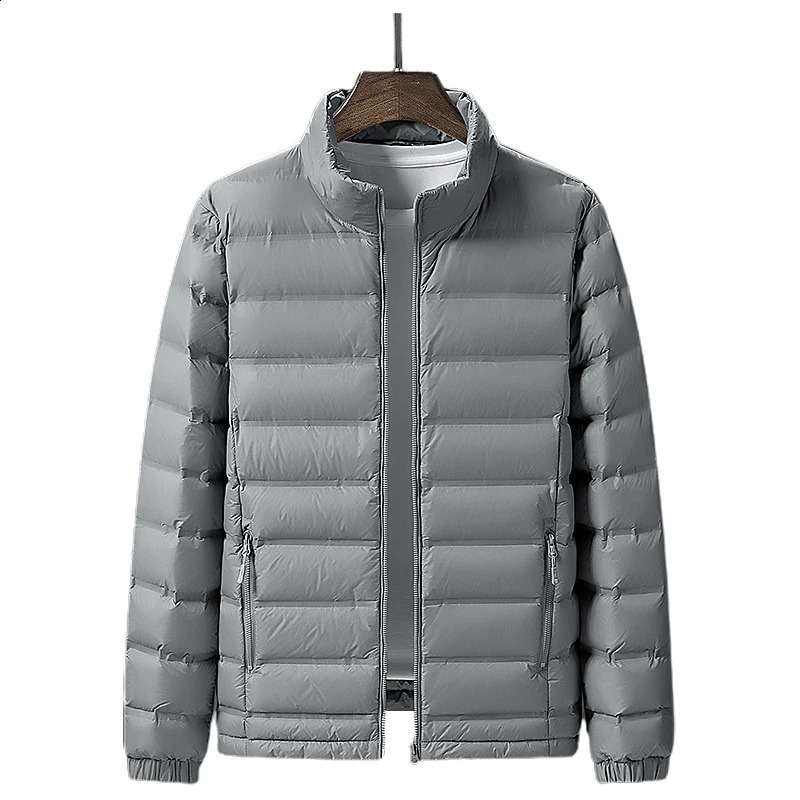 5XL 6XL 7XL 8XL Plus size mens lightweight down jacket autumnwinter youth casual stand up collar white duck 240822