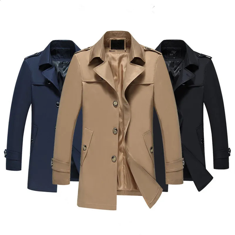 KOLMAKOV Mens Trench Coat Men Fashion Jackets Coats Mens Windbreaker Slim High Quality Khaki Casual Outerwear M-4XL 240822