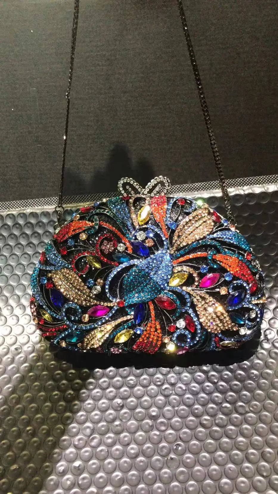 Xiyuan multicolor womens Leaves crystal stone evening bag and handbag wedding party banquet Rhine elegant clutch wallet 240823