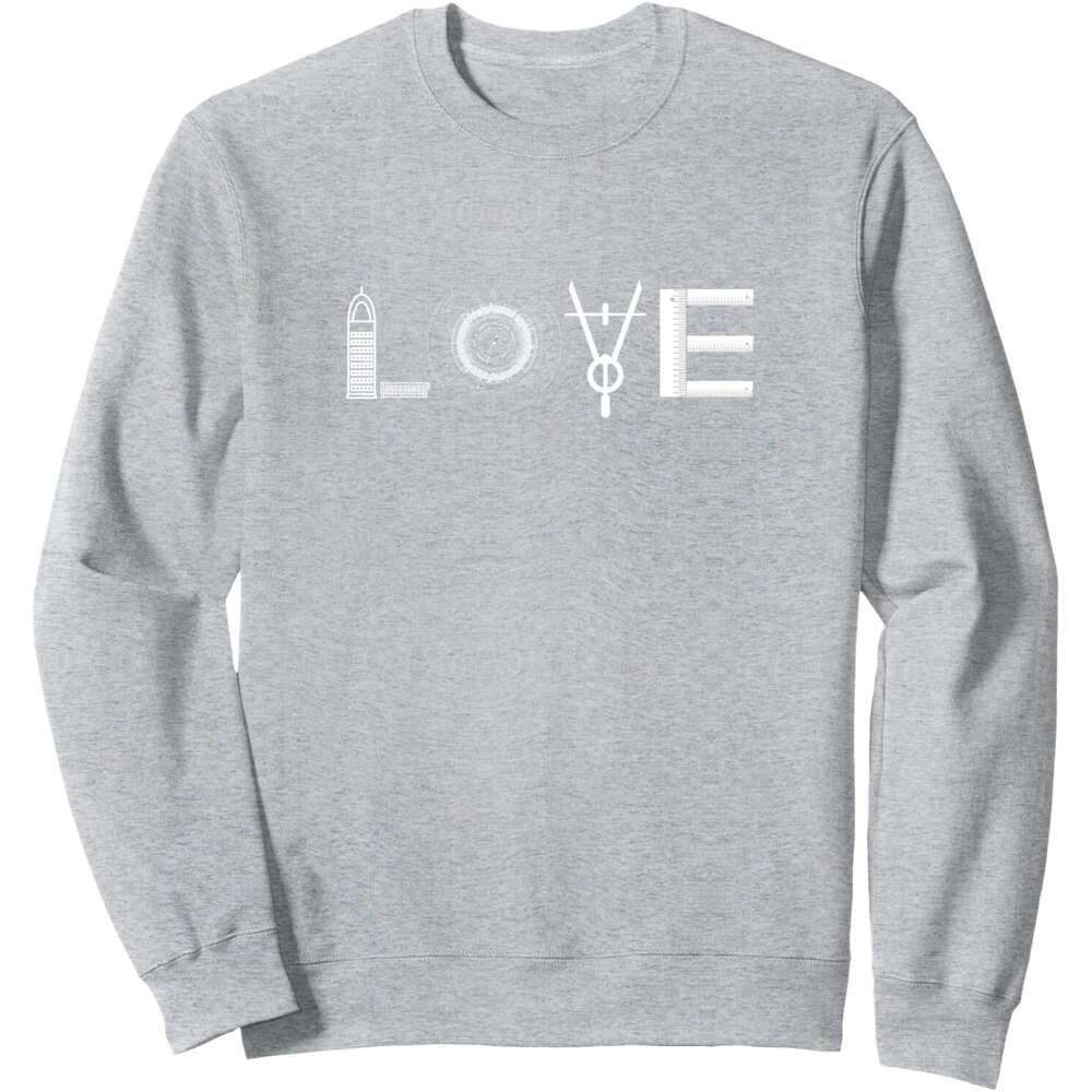 Long Sleeve Shirts for Men sweatshirt Love With Architecture Tools Architect Gift Light Sweatshirt T shirt Tee Streetwear Casual tops clothes