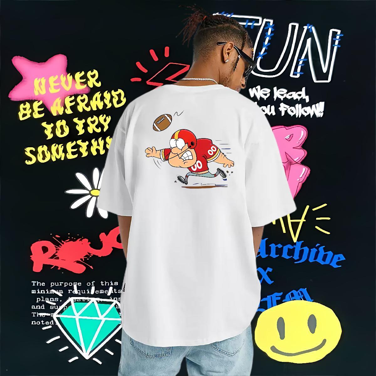 Free Shipping T-Shirts 100% Cotton 230g rugby Summer Casual Plus Size Cartoon O-Neck Short Sleeve Tshirt for Man Woman Classic Casual Wear