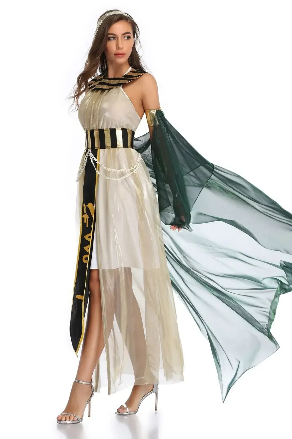 Egyptian Pharaoh Queen Greek Goddess Costume Stage Opera Performance 240823