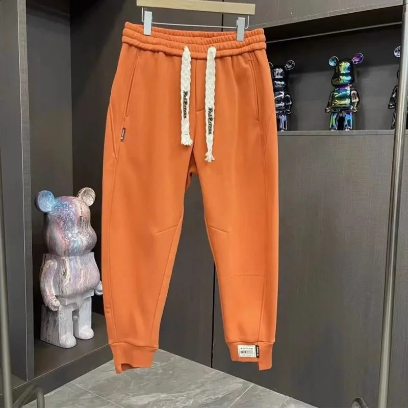 Autumn/Winter Fashion Trend Harlan Elastic Waist Drawstring Loose Versatile Slim and Handsome Sports Casual Mens Pants 240823