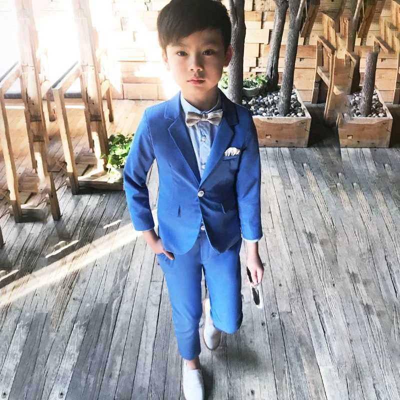 2024 Spring Formal Boys Party Dress Childrens Wedding Dress Elegant Preschool School Uniform Evening Dress Baby Baptist Dress W240823