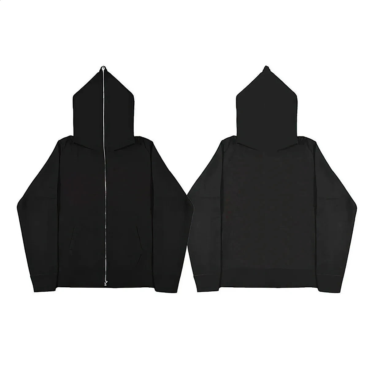 Solid Color Ins HighStreet Y2K Unisex Inner Fleece Hoodies Sweatshirt Fulll Face Zipper Oversized Mens Womens Streetwear 240823
