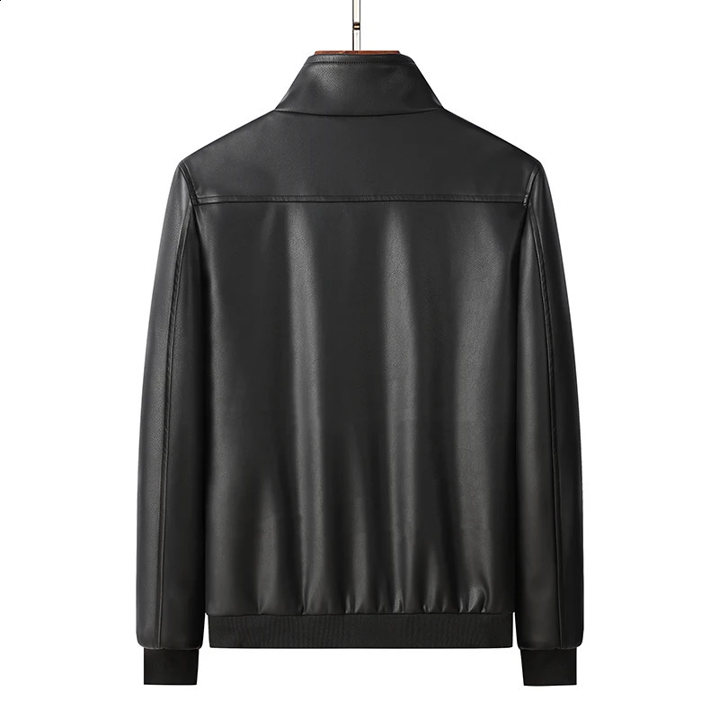 Mens Autumn Leather Jacket Bike Motorcycle Leather Jacket Fashion Trend Rider Zip Jacket Casual Street Windbreaker 8XL 240822