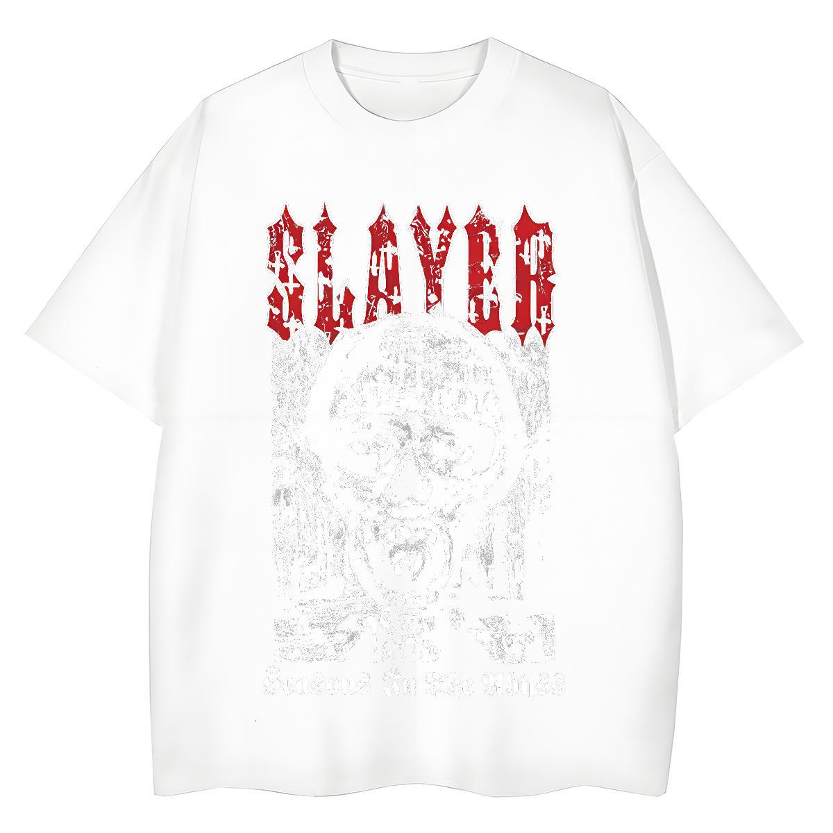 Brand Couples T Shirts 230g Cotton scary Casual Beach Woman T Shirts Round Neck Short Sleeve Anime Oversized Tops Shirt