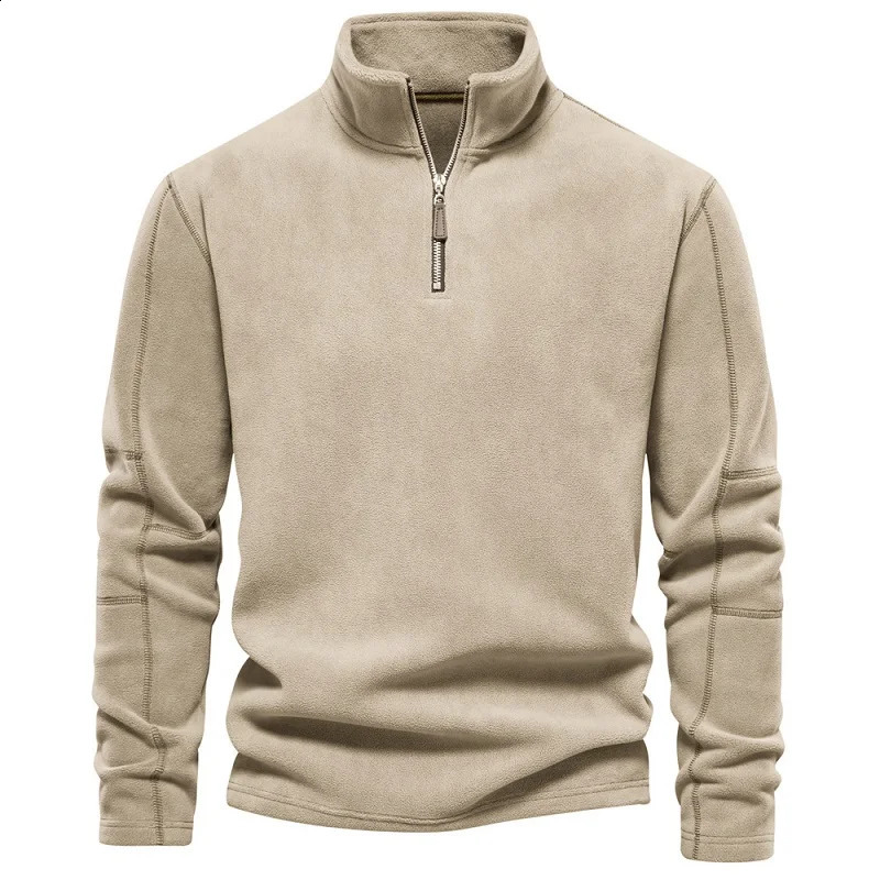 Harajuku Autumn Mens Hoodie Stand Collar Half Y2k Zipper Long Sleeve Fashion Casual European Code Cross-Border Trend Men Shirt 240823