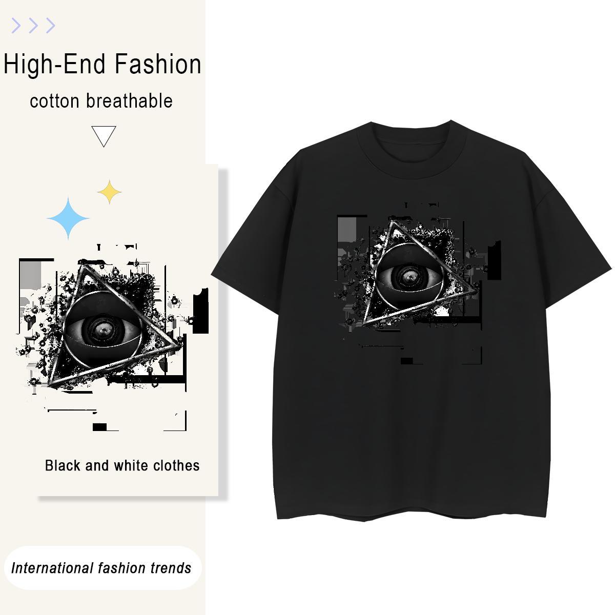 Designer T shirt 230g Cotton eye of the devil Hip Hop Street Asian Size Breathable Men Tops Tees Fashion Design Clothings