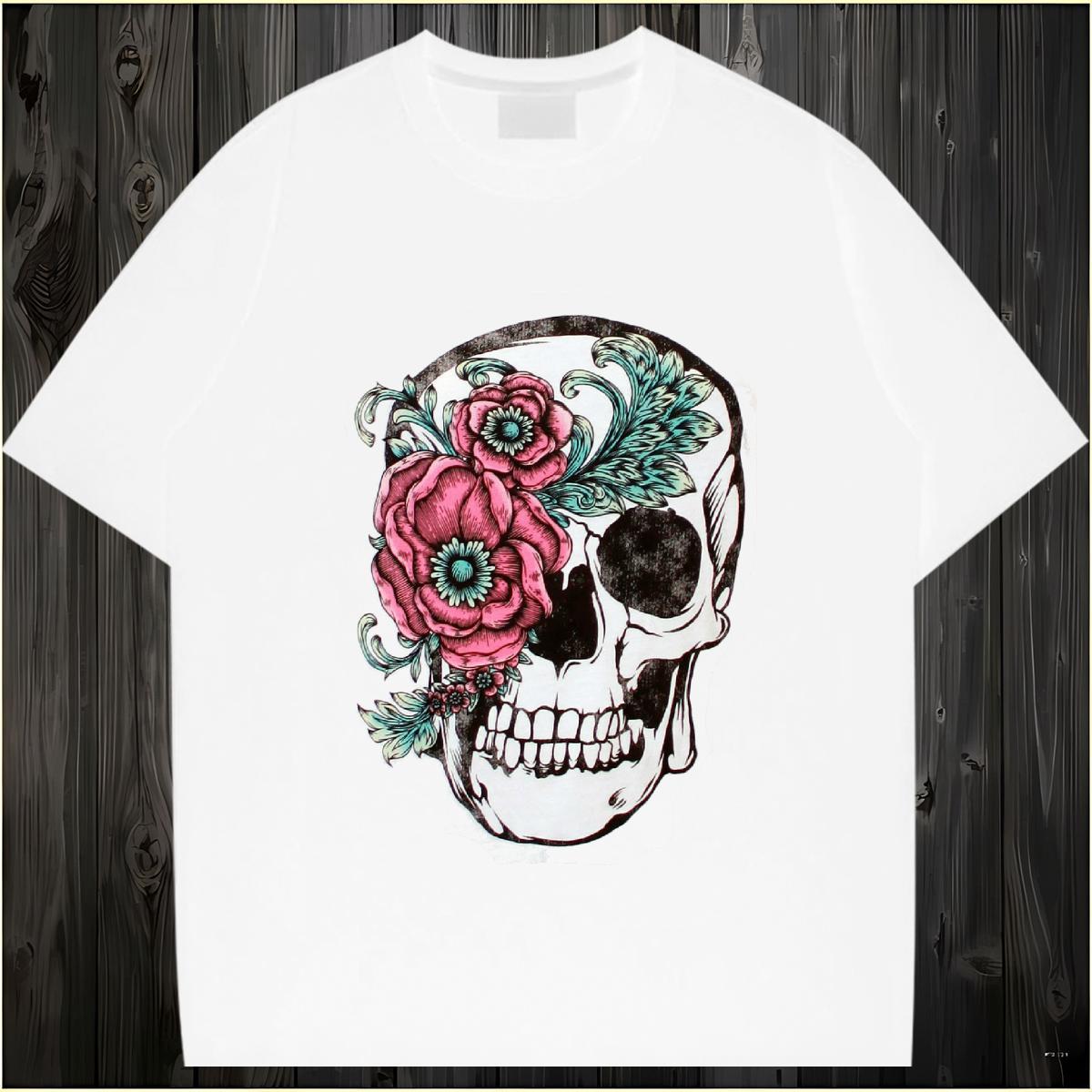 Classic Man T Shirts 230g 100% Cotton skull Daily Outfit DIY Anime Breathable Crew Neck Men Clothes T-Shirt Designer Tee Shirt