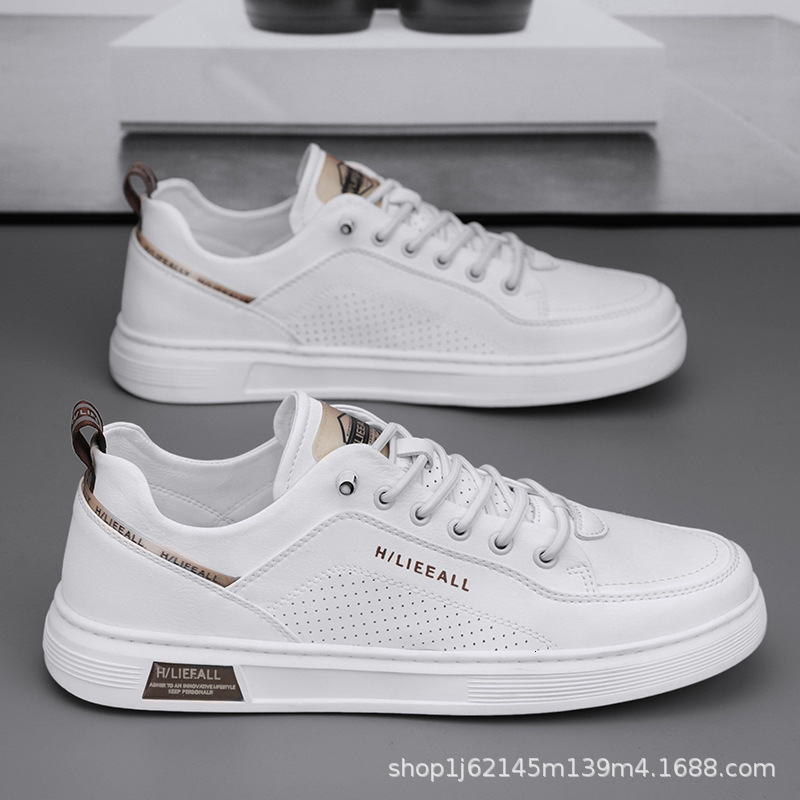 Ddmysports Men S New White Leather Trend Versatile Men Sports Non Slip Flat Shoes OUTDOOR