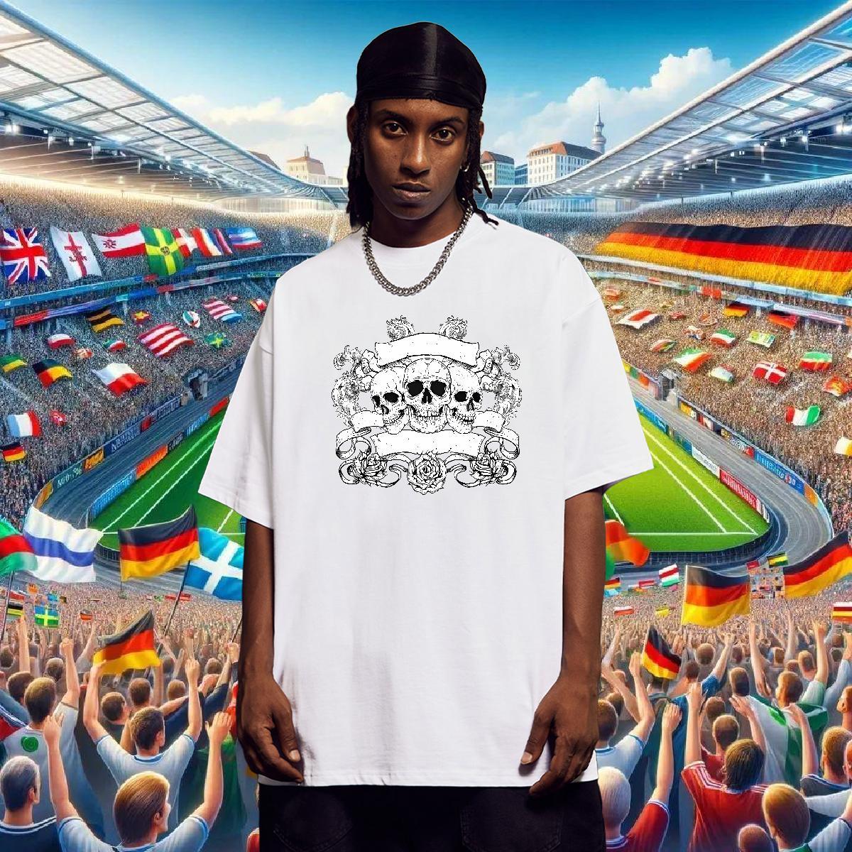 TOP Quality T shirt 230g Cotton skull Sports Casual Custom Big Size Breathable Short Sleeve Tshirt for Man Woman Factory Direct Clothes