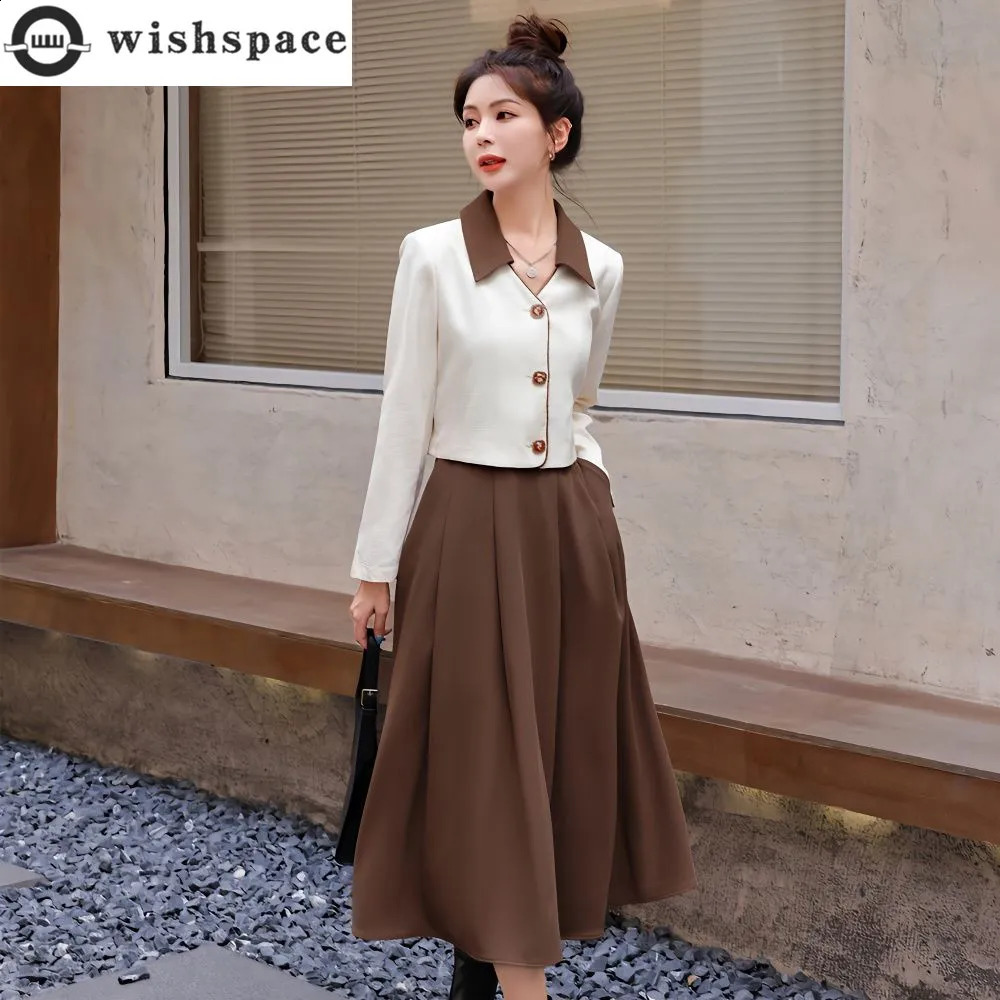 Temperament Slim Fit Jacket Blazer A-line Skirt Two Piece Elegant Womens Dress Set Summer Business Set Outfits 240823