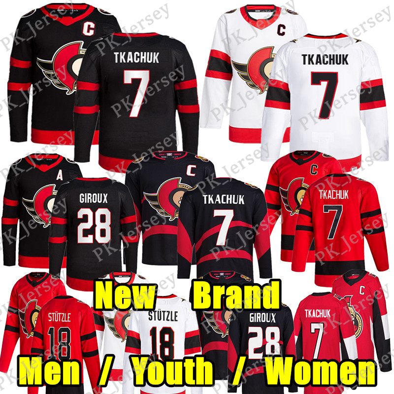 #7 Brady Tkachuk New Brand hockey jersey #28 Claude Giroux Tim Stutzle David Perron Artem Zub Drake Batherson Thomas Chabot Carter Yakemchuk us Ullmark jerseys