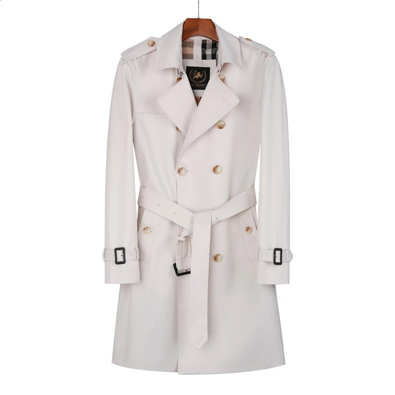 men long windbreaker black double breasted rainproof British gentleman Rain proof and breathabl thick trench coat for men 240822