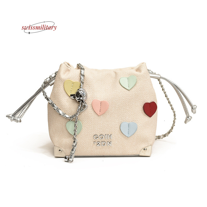 Swissmilitary Popular large capacity bucket for women 2024 new summer niche high-end texture chain crossbody bag #37