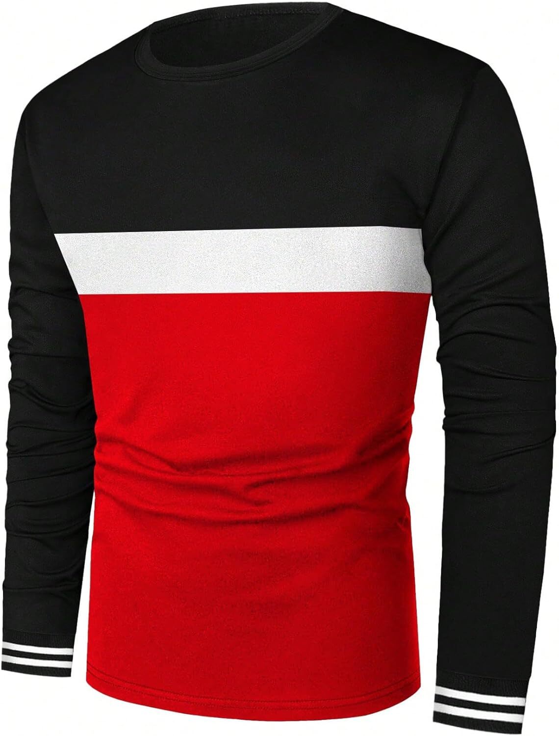 Long Sleeve Shirts for Men sweatshirt Mens Color Block T Shirt Long Sleeve Round Neck Casual Tee Tops T shirt Tee Streetwear Casual tops clothes