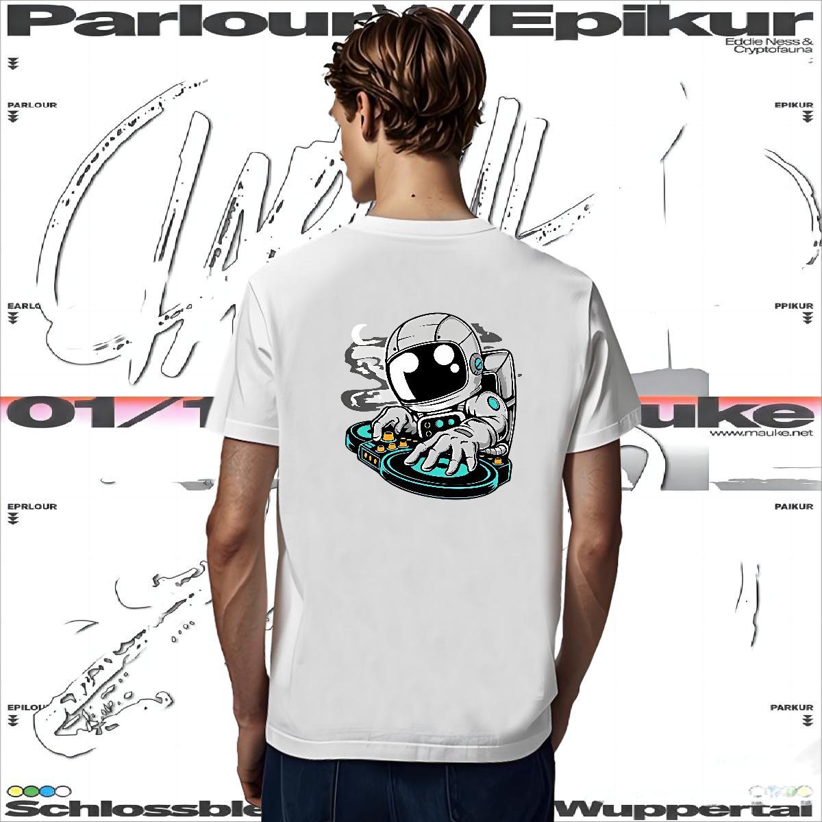 Cool T-Shirts for Men 230g Pure Cotton spaceman Outdoor Skull Short Sleeve Soft Men Clothes T-Shirt Fashion Designer Clothings